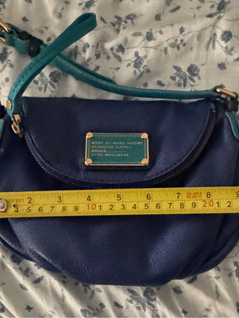 Marc Jacobs Two-Tone Blue Leather Crossbody with Teal Trim - Picture 7 of 7